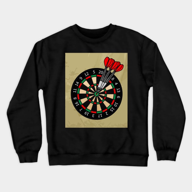 Dartboard Dart Player With Darts Arrows Crewneck Sweatshirt by flofin